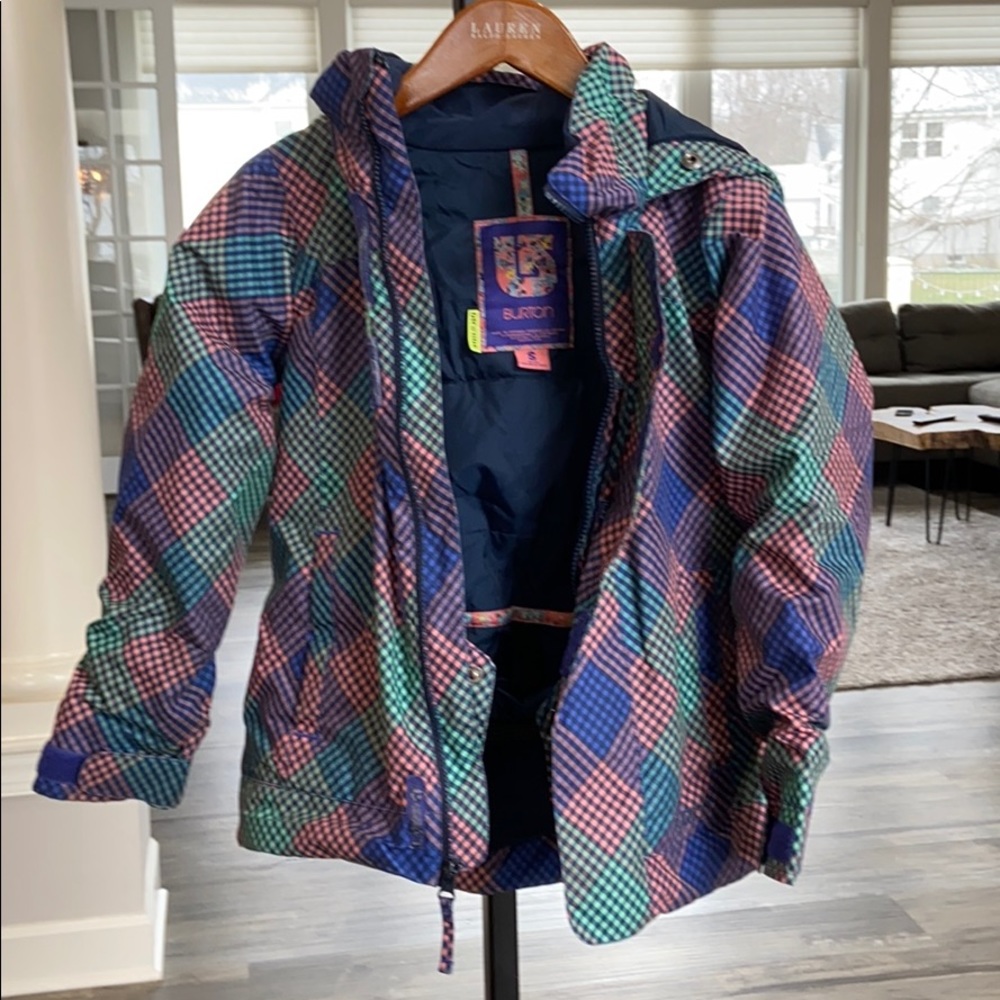 Burton Winter Coat Girls Size S (7/8) Plaid Print